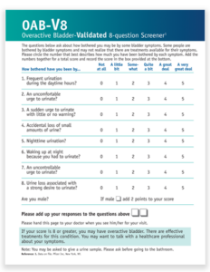 THE OVERACTIVE BLADDER 8-QUESTION SCREENER - National Association For ...