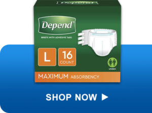 depend maximum briefs with tape absorbency product