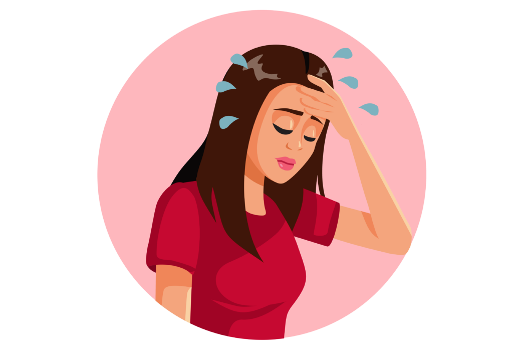 woman having a hot flash.