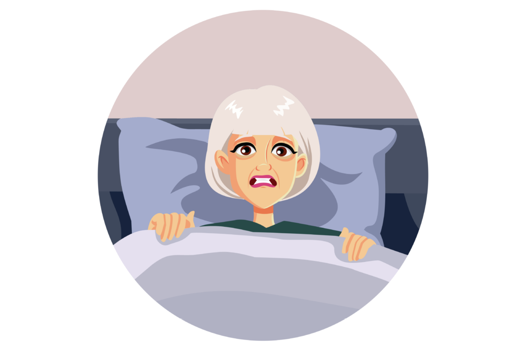 woman with insomnia in bed.