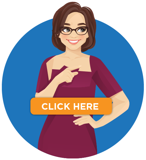 cartoon woman with glasses.