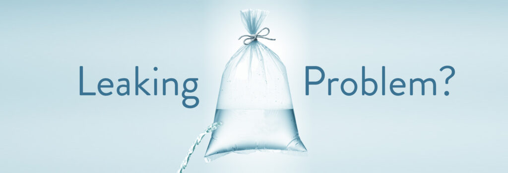 leaking problem ad with fish bag emptying.