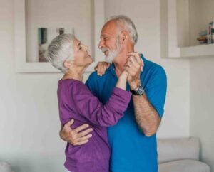 man and woman dancing.