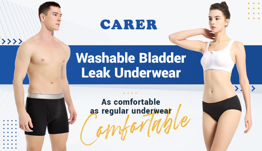 carer image with men and women models in reusable underwear.