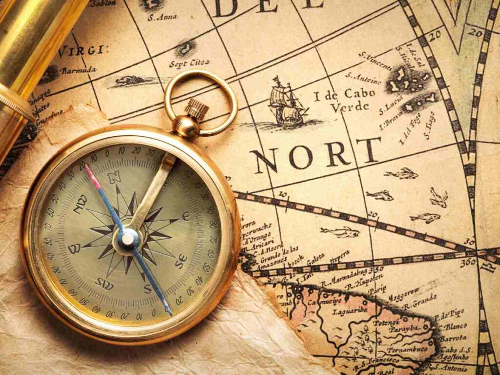 map and compass.