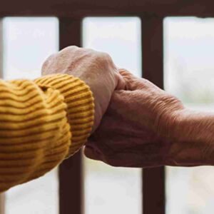 man and woman holding hands.