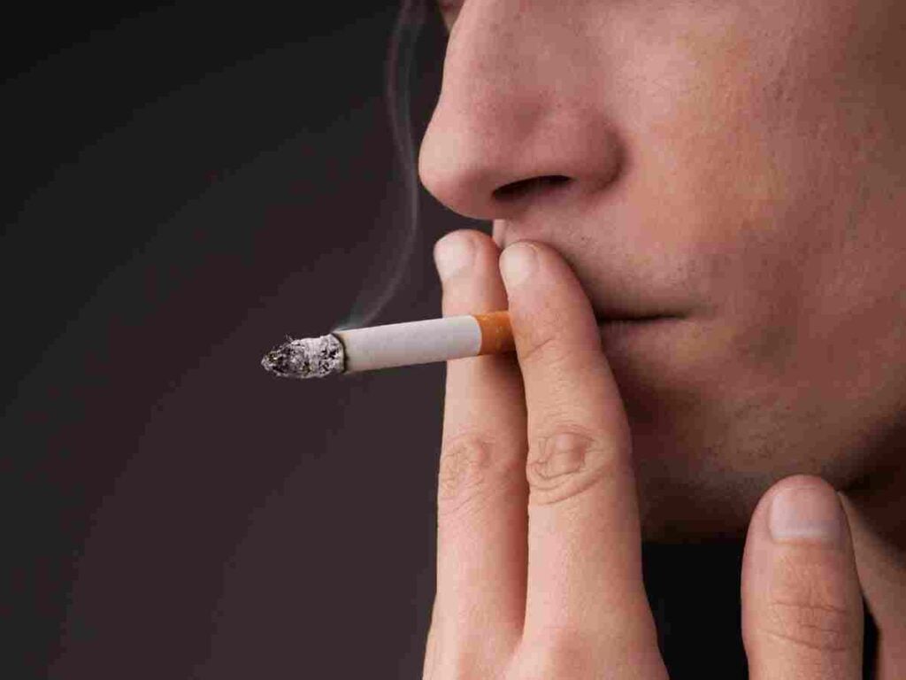 woman smoking.