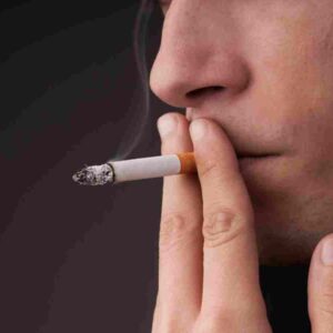 woman smoking.